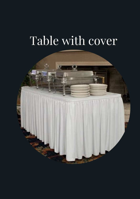 Table with frills for setup